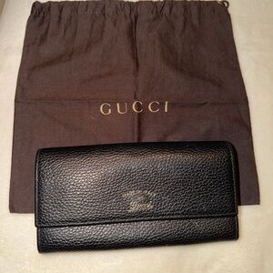 Gucci Black Textured Leather Card Holder